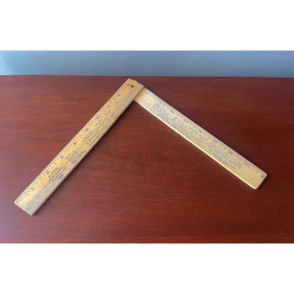 1957 Illinois Fish Laws 18" Folding Wood Ruler Sears Roebuck 'Lets Go Fishing' - Picture 5 of 13